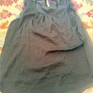 Vince Camuto Black Sleeveless Blouse with Lace Detail